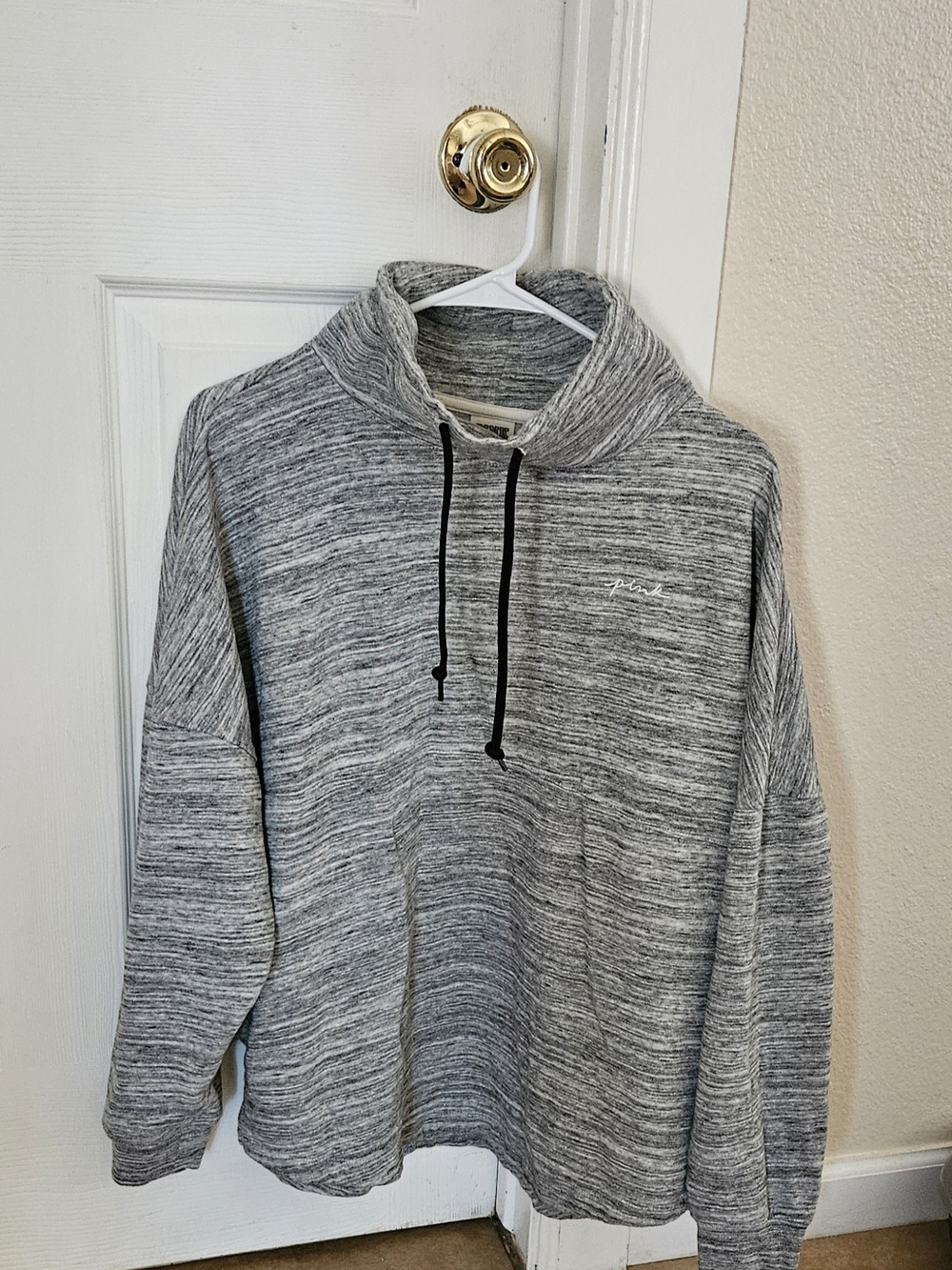 PINK Victoria's Secret Gray Marled Crewneck Sweater